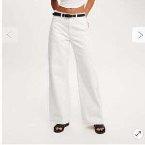 Cotton on relaxed wide leg jeans white